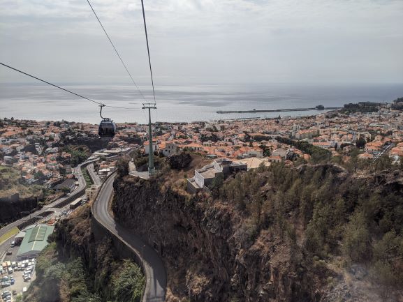 Heading up the Funchal Cable Car